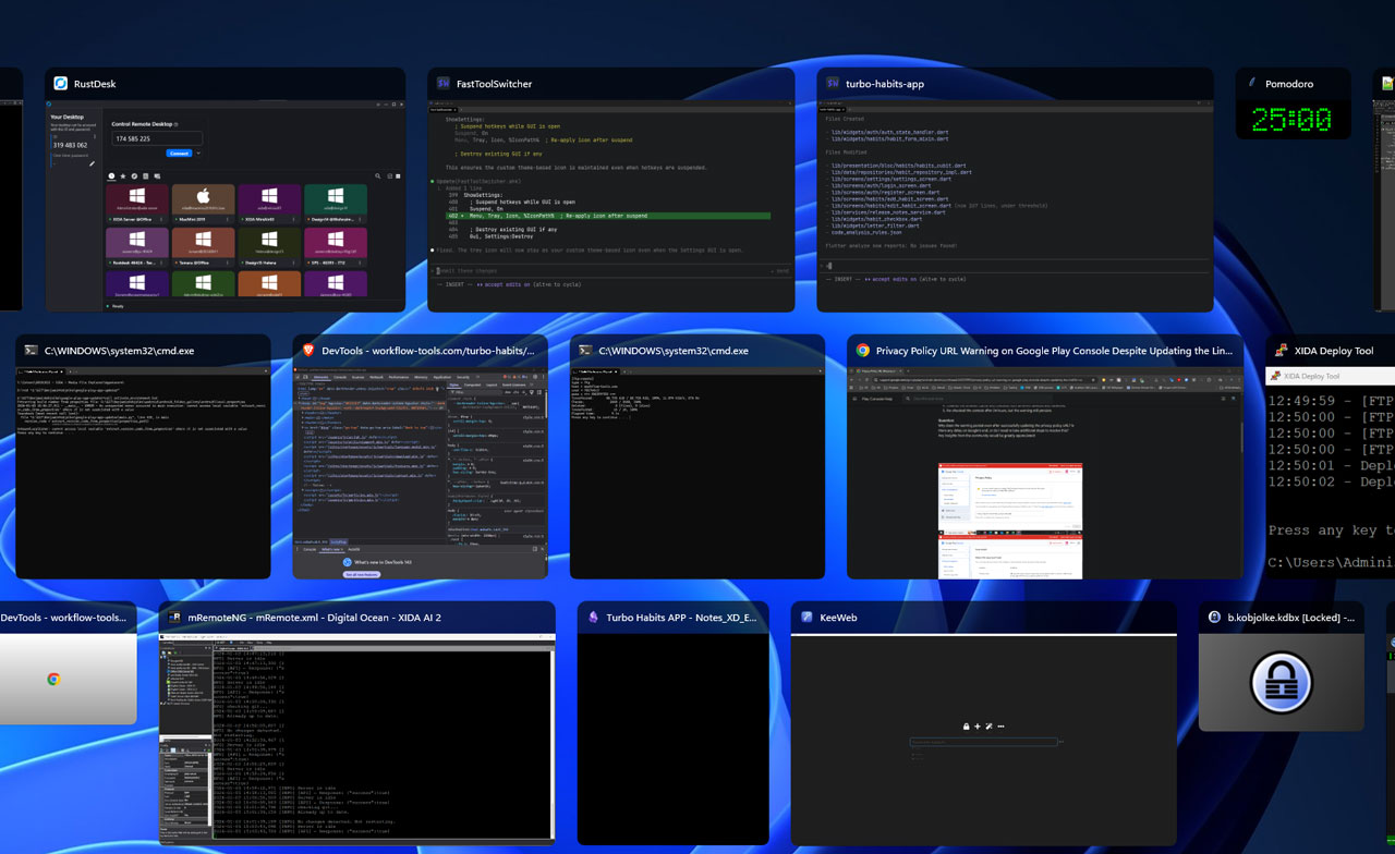 Too many windows open
